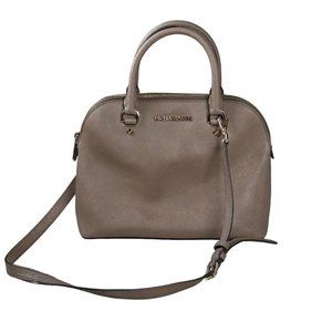Michael Kors Raspberry CINDY Medium Dome Satchel Saffiano‎ Leather Bag Purse